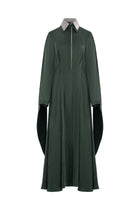 Сукня в зеленому відтінку з шовковим коміром