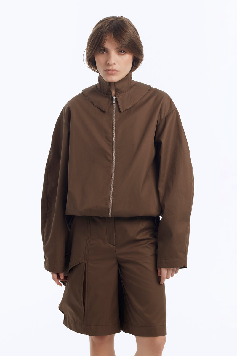 Бомбер з коміром-стійкою на блискавці